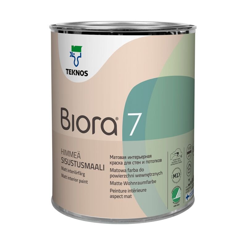 BIORA 7 Himmeä sisustusmaali 0,9 L - Väritupa