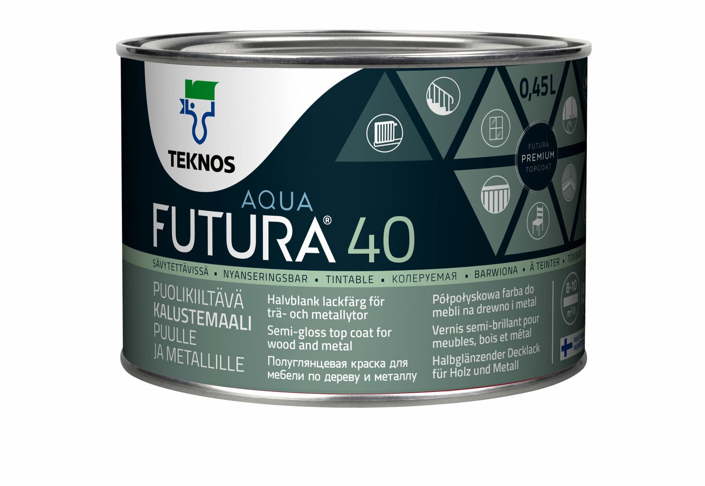 FUTURA AQUA 40 kalustemaali 0,45 L - Väritupa