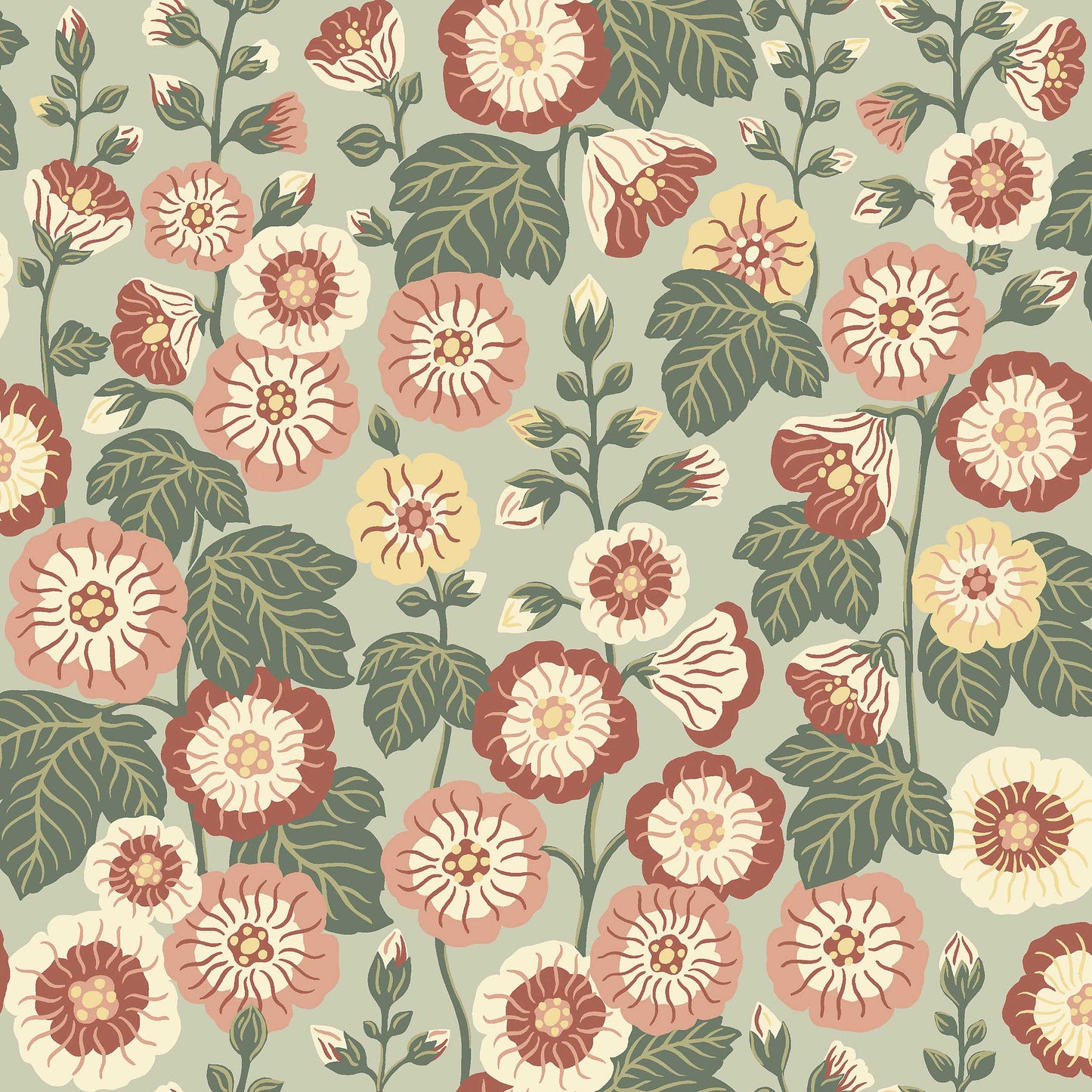 Happy Hollyhocks 9172