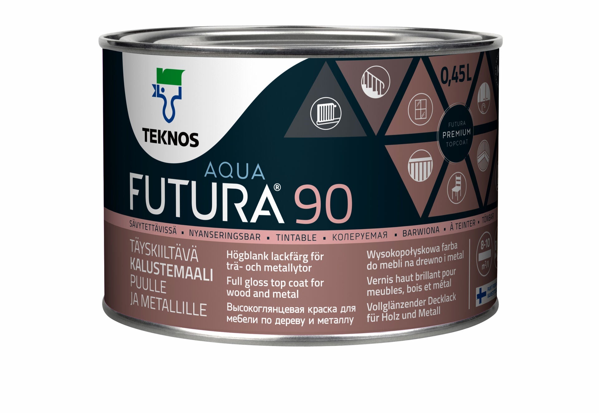 FUTURA AQUA 90 kalustemaali 0,45 L - Väritupa